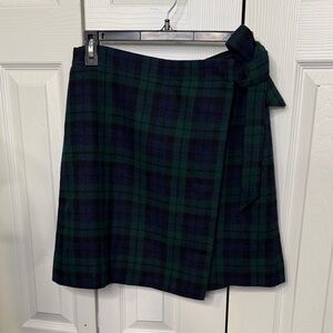 J. Crew Tartan Mini Skirt in Navy and Forest